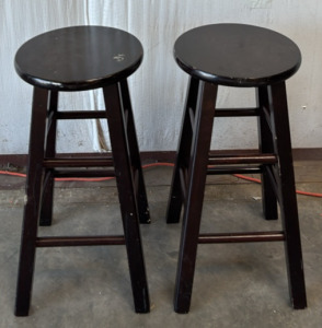 (2) Matching Black Stools / 12&rdquo; L x 12&rdquo; W x 24&rdquo; H