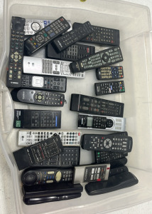(1) Container of Assorted Remotes