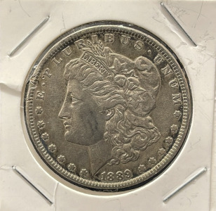 1889 Morgan Silver Dollar, United States Mint, Philadelphia, 90% Silver