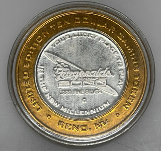 FitzGeralds 2000 Limited Edition Ten Dollar Gaming Token, .999 Fine Silver