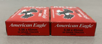 (40) Rounds Of American Eagle XM856 Tracer Ammunition 5.56x45mm 64 Grain