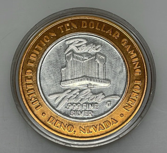 Hilton Civil Rights Ten Dollar Gaming Token, .999 Fine Silver, Reno 2001