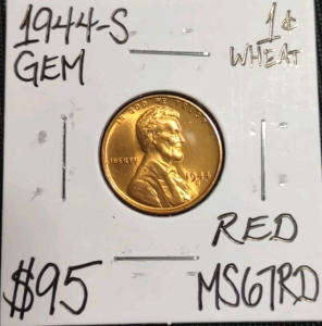 1944-S MS67RD Red Gem Wheat Copper Penny