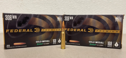 (40) Rounds Of Federal Premium .308 Win 168 Grain Gold Medal Sierra Matchking