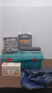 Rubbermaid Box & Large Ratchet. Empty Mini Tool & More.
