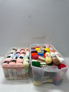 (2) Large Bins Full Of Yarn