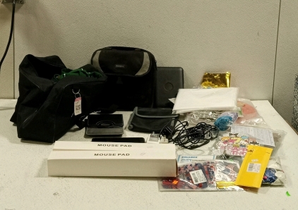 (1) Amazon Tablet With Accessories and Charger, (1) Large Assortment of Party Supplies, (1) Gambling Set