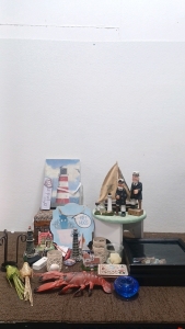 Vintage & Antiques Sea Decorations. Mini Boats. Crab. Candle. Fish Frame. Mini Houses/Towers & More.