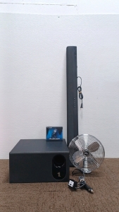Car Fan & LED Light Bulbs & Polk subwoofer & Speaker.