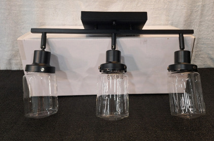 (1) Vicotas - Modern Celling Track Fixture, 3-Bulb, Matte Black Finish