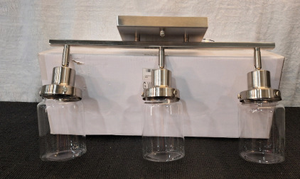 (1) Vicotas - Modern Celling Track Fixture, 3-Bulb, Satin Nickel Finish