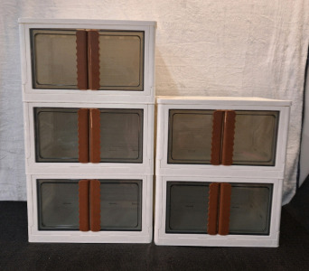 (1) Zhihi 5-Pack Storage Bin Set W/ (2) Lids