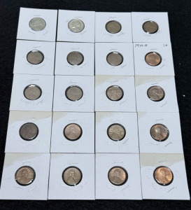 (2) Nickels 1987-1994 & (18) Pennies 1942-1980