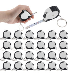 (2) Box of 48 White Black 36&rdquo; Standard & Metric Mini Keychain Tape Measures