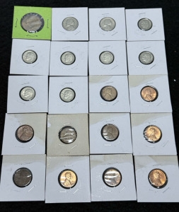 (1) Black Hawk Coin- The Sauk Tribe (1) Nickels -1904-1990 (7) Dimes 1965- 1999 & (10) Pennies 1927-1979