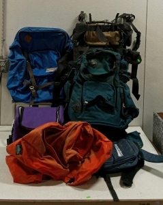 (1) Large Lot of Backpacks and Camping/backpacking Supplies