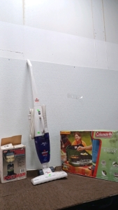 2 Burner Coleman Stove. Lantern Lamp. Bissell Vacuum.