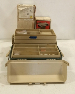 (1) Tackle box Full of Fishing Supplies, (2) Craftsman Tools in Boxes