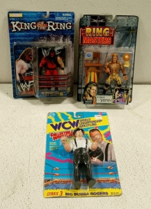 (3) Vintage WWE and WWF Wresting Action Figures Sealed in The Pack