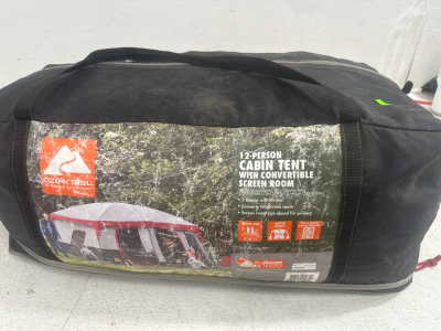 (1) Ozark Trail 12 Person Tent and (1) Floor Lamp