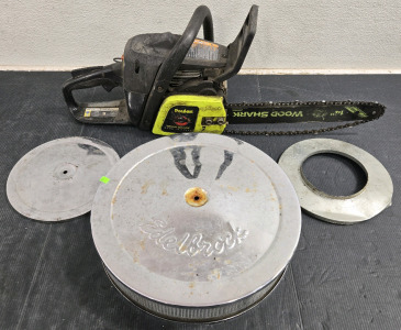 Poulan Wood Shark Gas Powered Chainsaw P3314WSA & Edelbrook Pro-Flo Air Cleaner