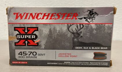 (20) Rounds Of Winchester Super X 45-70 GOVT 300 Grain Jacketed Hollow Point