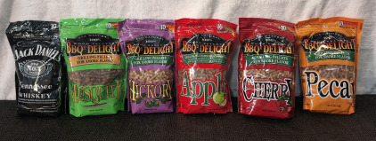 (1) BBQr's Delight Wood Smoking Pellets - Super Smoker Variety Value Pack - (6) 1 Lb. Bags - Apple, Hickory, Mesquite, Cherry, Pecan & Jack Daniel's