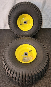 (2) Front Tire & Wheel Assemblys For John Deere D100 Series Riding Mowers, 16" X 6.00-6", 3/4" Bushings