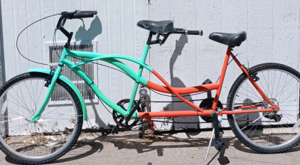 Green and Orange Two Person Bike - 26 Inch
