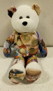 (1) 2001 Gold State Quarters Coin Collector's Teddy Bear