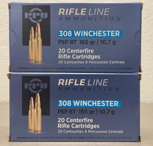(40) Rounds Of PPU Rifle Line .308 Winchester PSP BT 165 gr Ammunition