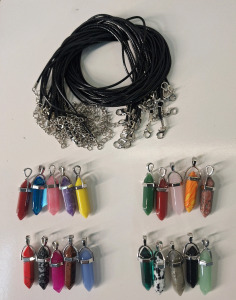 (20) Assorted Crystal Pendant Necklaces