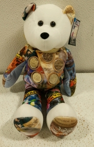 (1) 2005 Gold State Quarters Coin Collector's Teddy Bear