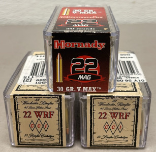 (150) Rounds Of CCI & Hornady .22 Ammunition, 45/30 Grain, Hollow Point/V-MAX