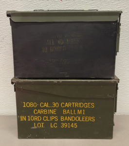 (2) Ammunition Cans, Lot LC 39145, Olive Drab