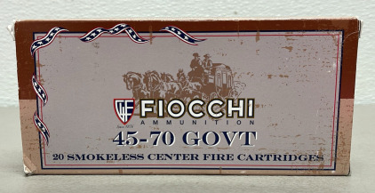 Fiocchi 45-70 GOVT, Smokeless Center Fire, 405 GR LRNFP, 20 Cartridges