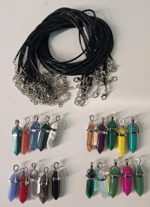 (20) Assorted Crystal Pendant Necklaces