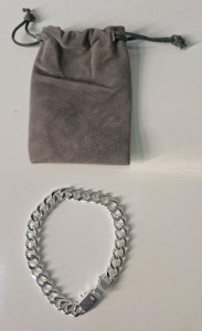 (1) Chain Bracelet, Stamped 925, 7" Length