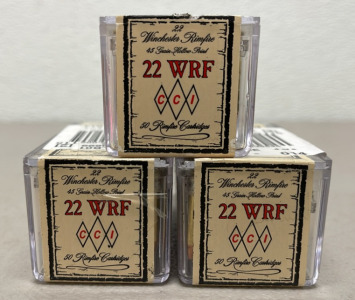 (150) Rounds Of CCI 22 WRF Rimfire Cartridges, 45 Grain Hollow Point