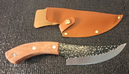 (1) Wood Handled, Stainless Steel Boning Knife W / Sheath, 6" Blade, 10" Overall