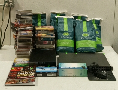 (1) Large Lot of Cat Litter, Movies, CDs, and More