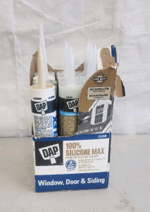 (9) DAP Clear 100% Silicone Max Premium Silicone Sealant For Window, Door, And Siding, (1) Amerimax Seamer Mate, And More!