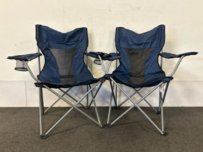 (2) Blue Folding Camp Chairs