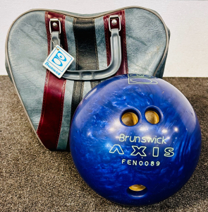 16 LB. Championship Brunswick Bowling Ball With Leather Carrying Bag