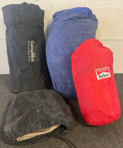 Air Mattress, CampMat Sleeping Pad, Marlboro Sleeping Bag & Coleman Sleeping Bag