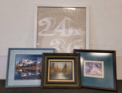 Maija Native American Painting, Landscape Art, And Empty Frame