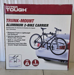 Hyper Tough Lightweight 70lbs, Trunk-Mounted Aluminum 2-Bike Carrier