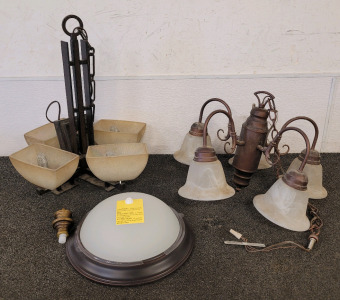 Light Fixtures, Including Chandeliers And A Flush Mount Light