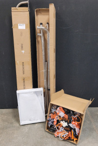 (2) Yumierle Double Curtian Rod, Halloween Wreath, And Pullout Set of Boxes