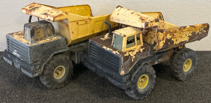 (2) Vintage Metal Old School Tonka Trucks